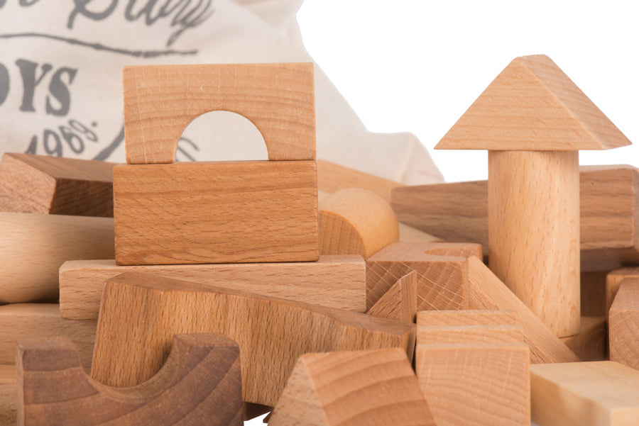 ［預訂品］Wooden Story - Natural Blocks In Sack - 100 pcs