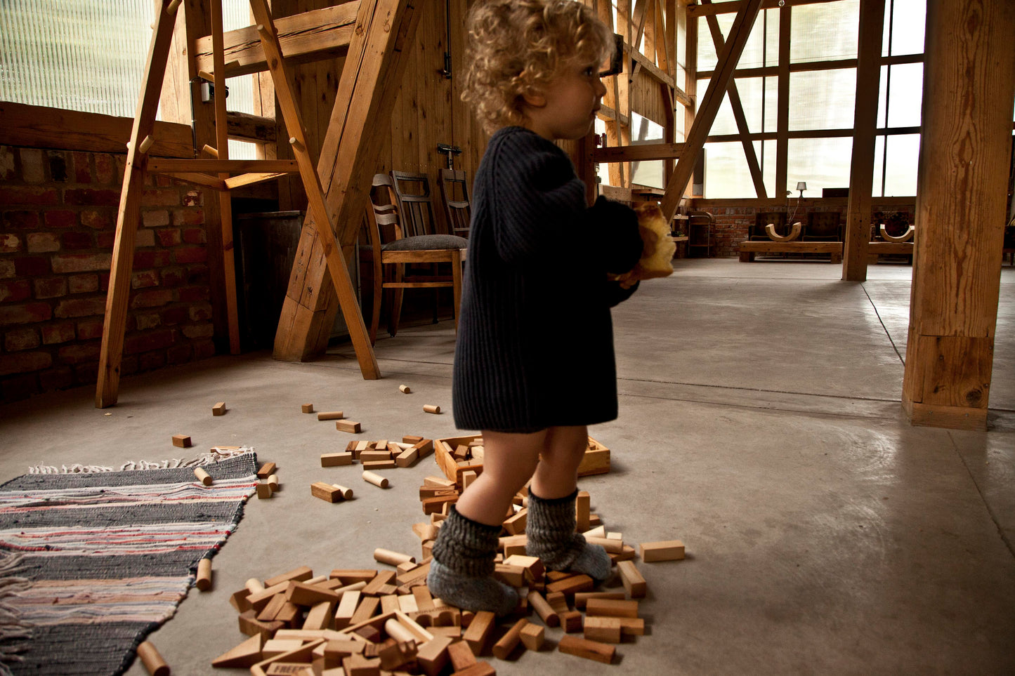 Wooden Story - Natural Blocks In Sack - 100 pcs